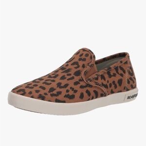 Seavees Baja Slip On Saltwash Leopard Herringbone Twill Sneaker Sz 7.5 NEW